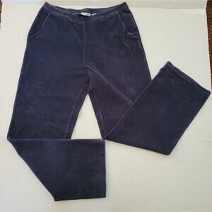 L. L. Bean Perfect Fit Knit Corduray Straight-Leg Navy Blue Stretch Women's Med